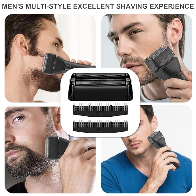 2 Pack Shaver Replacement Foil and Cutter，Compatible with BaBylissPRO FXONE BlackFX Double Foil Stick Shaver,Black