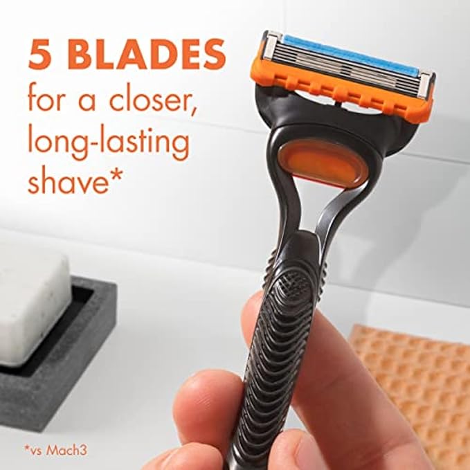 Gillette Fusion5 Razor Blade Refills for men- 12 Count – 5-Bladed with Lubrication Strip and Precision Trimmer