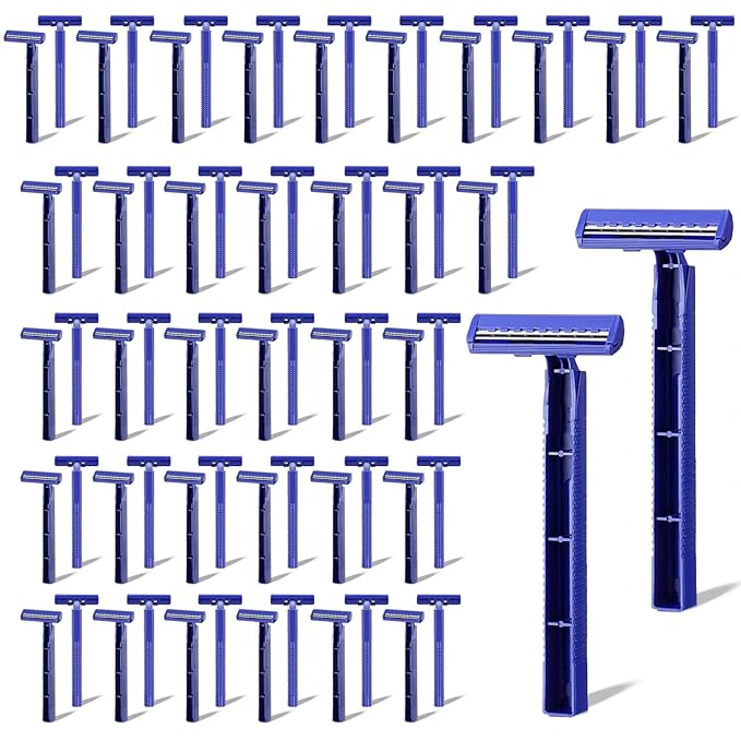 250 Pcs Twin Blade Razors for Men,Shaving Razor Bulk,Manual Disposable Razors for Men Bathing Hotel Travel Women Outdoor,250 Count Blue Shavers