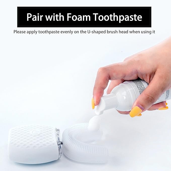 Ultrasonic Toothbrush for Adults - Automatic Electric Toothbrush with Soft Bristles Rechargeable Portable 30'' Automatic Timer Wireless Charging Washable for Travel & Home Use (White)