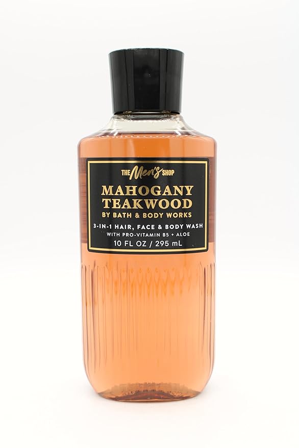 Bath & Body Works Mahogany Teakwood, BBW Bath and Body, 3 in 1 Hair, Face & Body Wash, Men's Collection, 10 fl oz