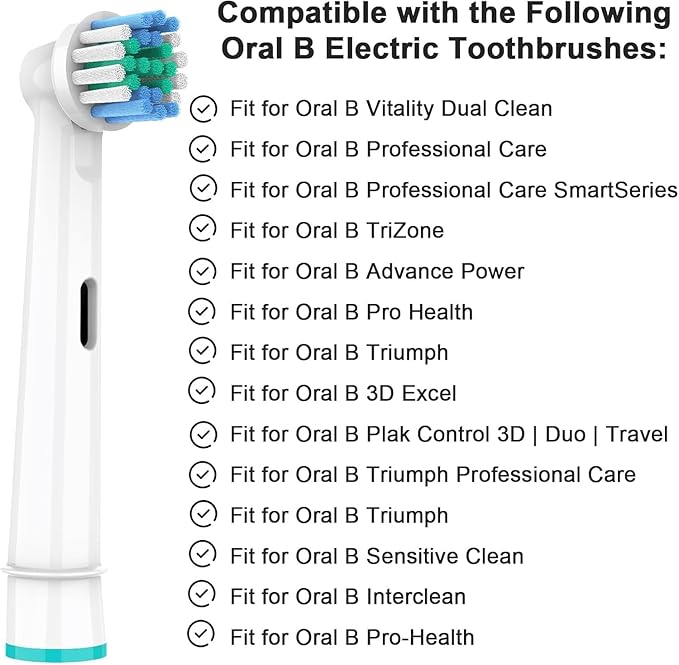 Replacement Toothbrush Heads Compatible with Oral B Braun,16 Pack Professional Electric Brush Heads for Oral B Replacement Heads Refill Pro 500/1000/1500/3000/3757/5000/7000/7500/8000