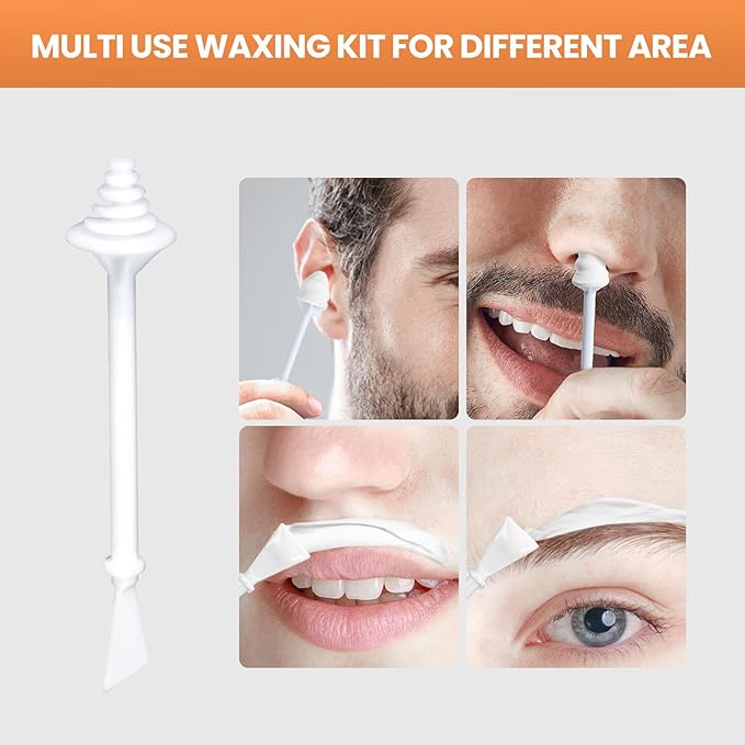 Nose Wax Kit Men With 30 Nose Waxing Sticks, Nose Hair Wax Kit With100g Wax, Up to 20 Uses, Safe, Quick and Painless Nose Hair Removal for Men