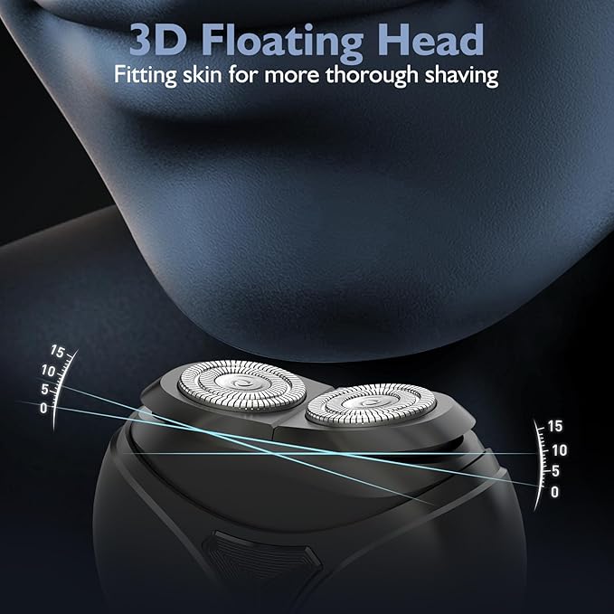 Mini Dual-Head Electric Shaver,Type-C Charging,Use for 30 Days,IPX7 Waterproof,8500RPM Motor,Electric Razor,Shaver for Men