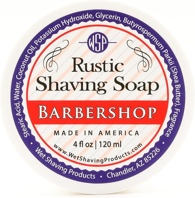 WSP Rustic Shaving Soap (Barbershop) Artisan Made in America Using Vegan Natural Ingredients
