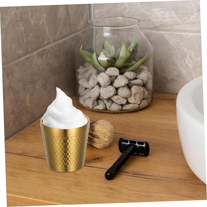 Stainless Steel Shaving Bowl Durable Shaving Tool for Men Stylish Hammered Design for Shaving Soap for Daily Use Any Bathroom Decor