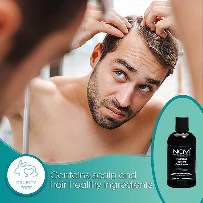 Navi Hair Loss Conditioner to Restore Hair Growth, Moisturizing Conditioner Safe for Color Treated Hair, DHT Blocker for Thinning Hair, Hair Regrowth and Thickening for Men and Women, 8 oz