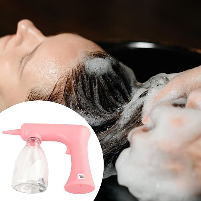 Foam Machine Professional Hot Lather Machine Cold and Hot Perm Convenient Reusable Lather Maker Charging for Salon Household, pink 300ml