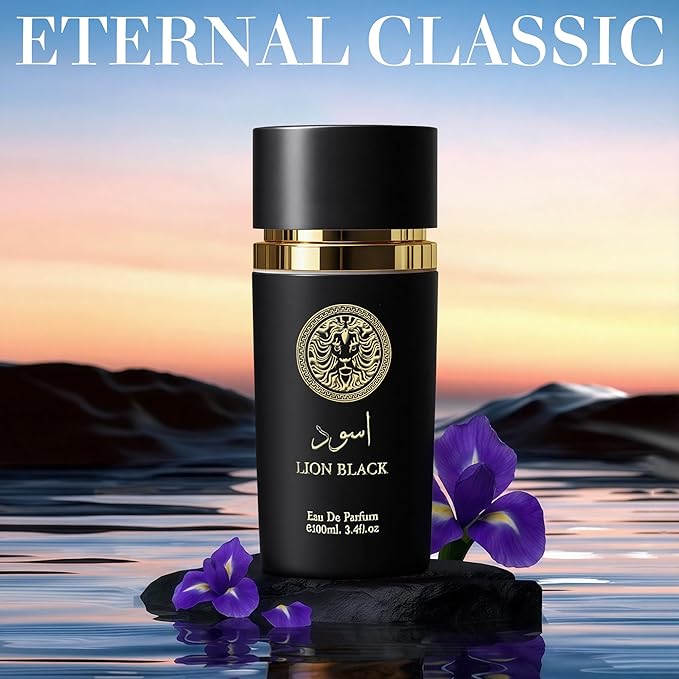 LION BLACK Men's Cologne - Eau de Parfum - Refined and Long-Lasting Fragrance - 100ml