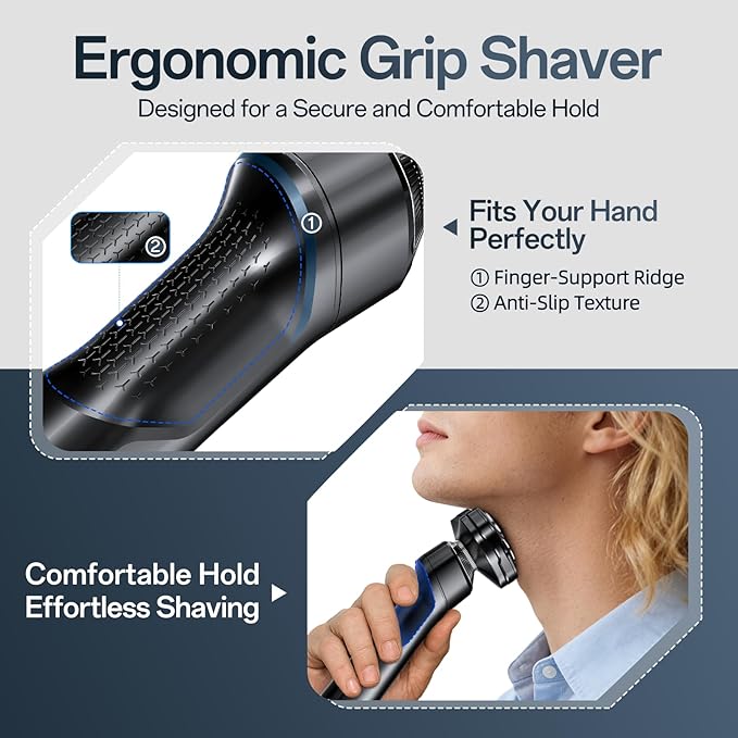 2026 Electric Shaver for Men, 3-in-1 Rechargeable Razor and Trimmer for Face, Beard, Nose, Close Clean Shave, Waterproof Wet/Dry Use, USB-C Charging, New Men’s Gift