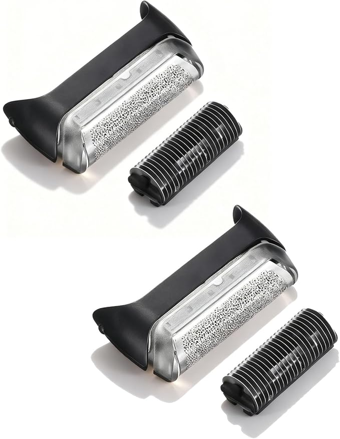 2 Pack 10B 190s-1 Replacement Foil and Cutter Compatible with Br-aun Series 1/C-ruzer, 10B/20B 1000/2000 Series, Foil & Blade Set Fits for 170 180 190 1715 1735 1775 5728 5729 170S
