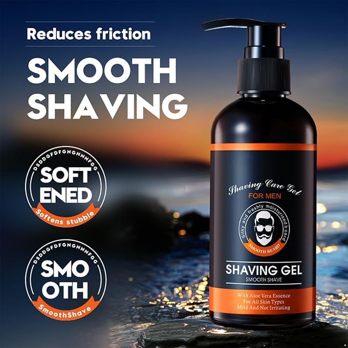 TiaoBug Shave Gel for Men 210ml: Moisturizing Cream to Prevent Razor Burn, Refreshing After-Shave Feel for All Skin Types Black One Size