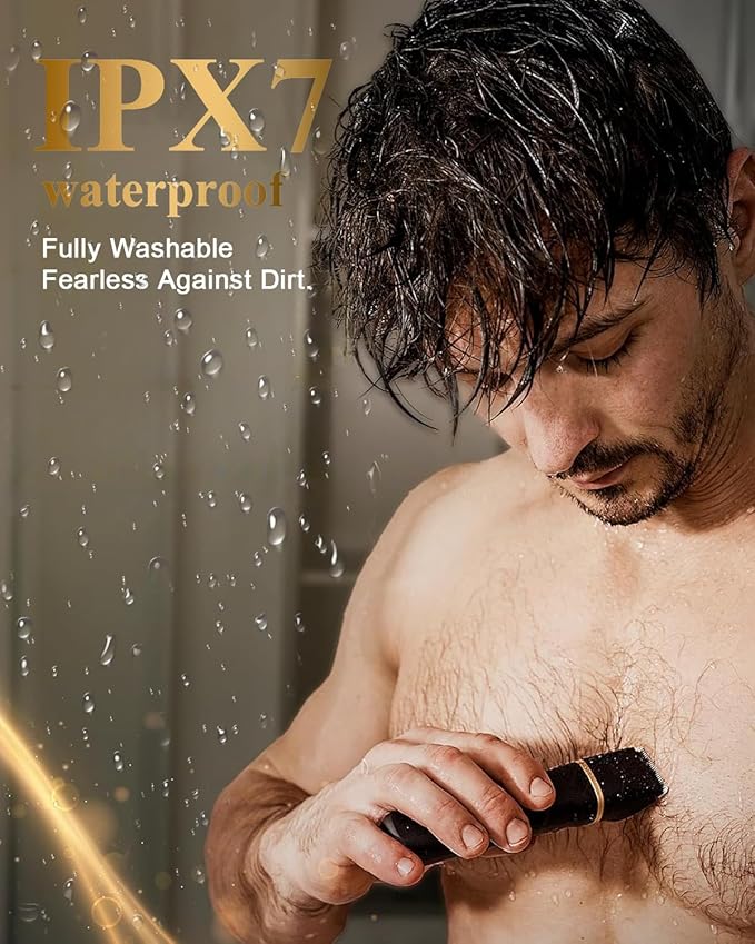 Beard Trimmer for Men,Manscape 3-in-1 Electric Razor Groin Groomer,IPX7 Waterproof Wet/Dry,Versatile Body Hair Trimmer for Ball/Beard/Nose,USB Rechargeable & Nose/Shaves Head,Christmas Gifts for Men