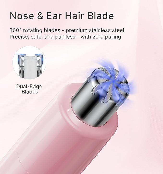 TOUCHBeauty Hair Trimmer for Face Eyebrow Nose Ear Body Hair Trimming, All in ONE Hair Remover for Women & Men Dual Blades Shaver Battery Powered TB-1458
