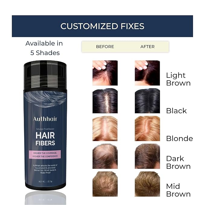 Hair Fibers for Thinning With Spray Applicator Pump Nozzle, Undetectable Natural Formula, Thicker Fuller Hair in 15 Seconds, Conceals Balding Areas for Men Women, 0.97Oz (Dark Brown)