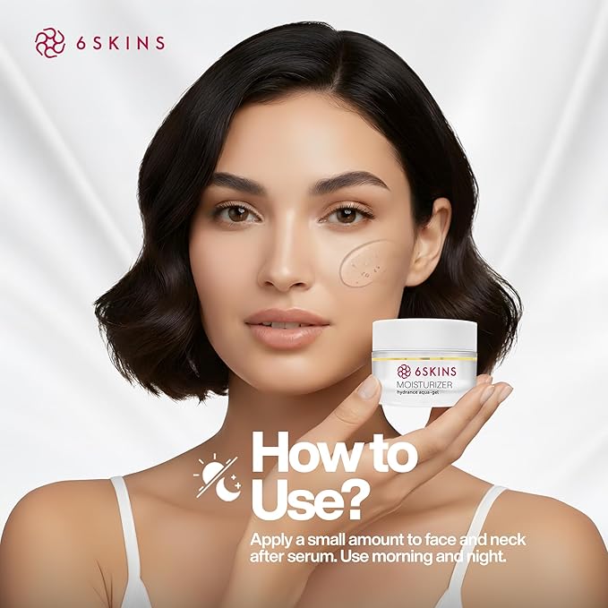 6SKINS® Face Moisturizer with Niacinamide & Ceramides - Korean Skin Care Facial Moisturizer For Skin Barrier Support & Pore Minimizer - Oil-Free Hydrating Face Gel For All Skin Types - 1.7oz