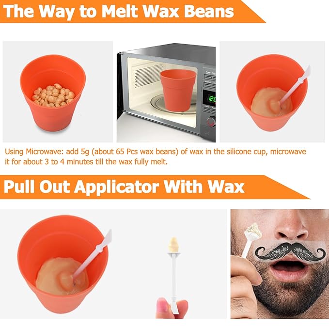 120g Long-Lasting Nose Hair Waxing Kit with 48 Applicators | Painless and Easy Mustache Guard | CoFashion Nose Hair Remover for Men and Women
