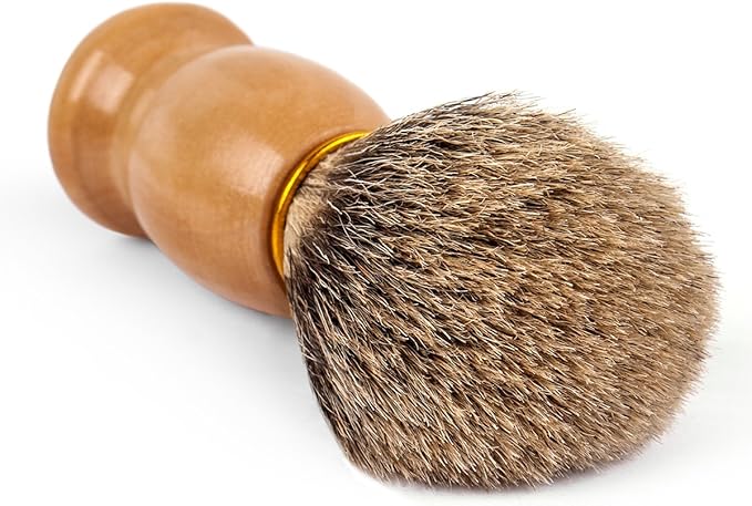 QSHAVE 100% Best Original Pure Badger Hair Shaving Brush Handmade. Real Wood Base. Perfect for Wet Shave, Safety Razor, Double Edge Razor