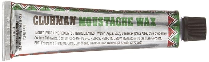 Ardell Clubman Pinaud Moustache Wax with Free Brush/Comb Applicator Brown,0.5 Ounce (Pack of 2)