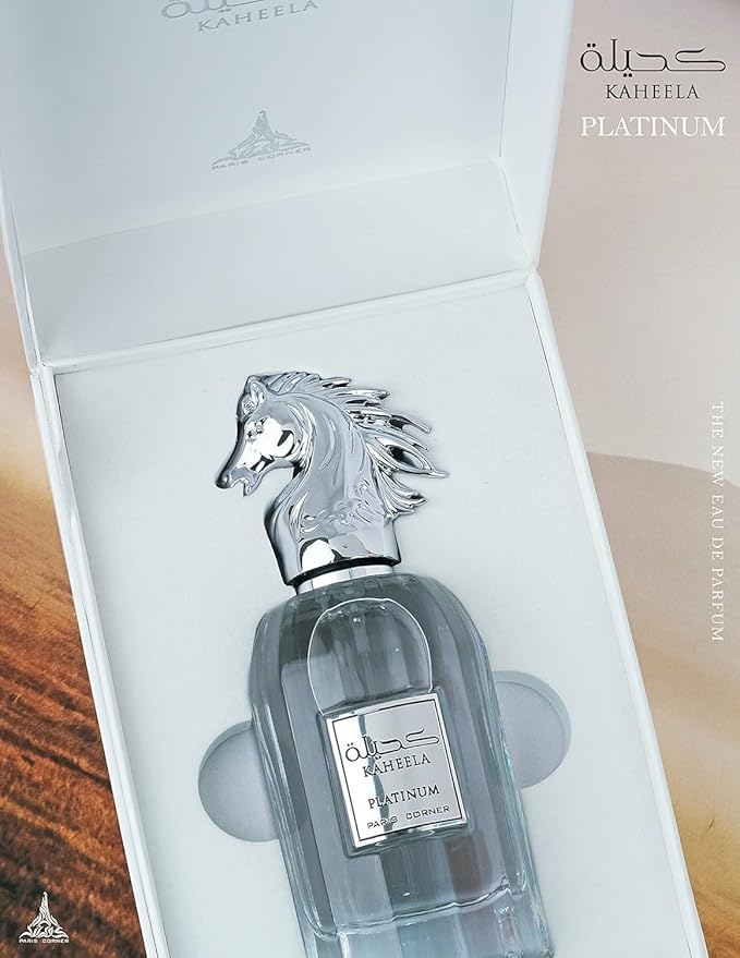 Paris Corner | Kaheela Platinum Eau De Parfum EDP 3.4 Fl Oz | Cologne for Men with Bergamot, Coconut & Tonka Bean | Sophisticated Flowery-Woodsy Scent | Elegant Gift for Him