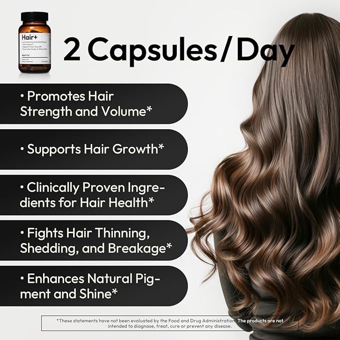 BIGVITA Hair Growth Supplement – Fast Hair Regrowth for Thicker, Fuller Hair | AnaGain™ Nu, Biotin, Black Sesame Extract | Hair Loss Support for Women & Men | Vegan, Gluten-Free – 1 Month Supply