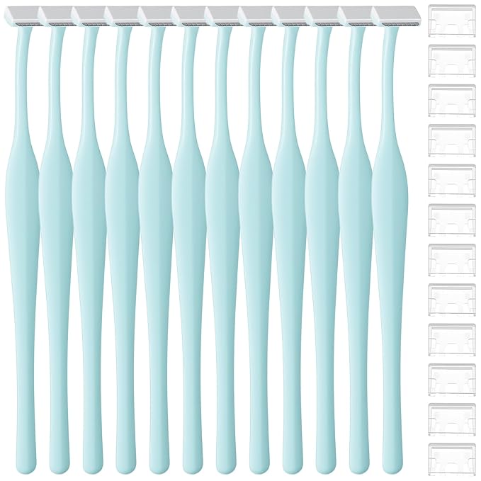 12 PCS Mini Eyebrow Razor, Eyebrow Razor Men Facial Razors for Women & Men with Protective Cover Facial Hair Removal Eye Brow Razors Eyebrows Trimmer Kit for Face and Eye Brow