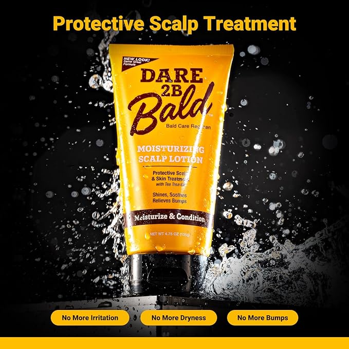 Dare 2B Bald high time Scalp Moisturizer Lotion | After Shave Lotion for Men | Bald Head Care Regime | Condition, Protect, and Treat Flaking | Razor Bump Head Moisturizer for Men | 4.75 OZ