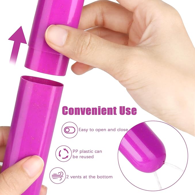 6 Pack Toothbrush Travel Case, Travel Toothbrush Holder, Sanitary Toothbrush Storage, Eco-friendly Toothbrush Protector Covering for Traveling, Business，Camping, Home, School