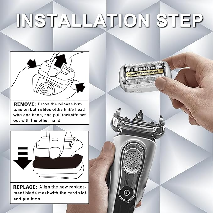 New Series 9 92S Electric Replacement Shaver Head Accessories Series 9 Electric Shaver blade Compatible with Braun Series 9 9290cc, 9291cc, 9370cc, 9293s, 9385cc, 9390cc, 9330s, 9296cc (Upgraded