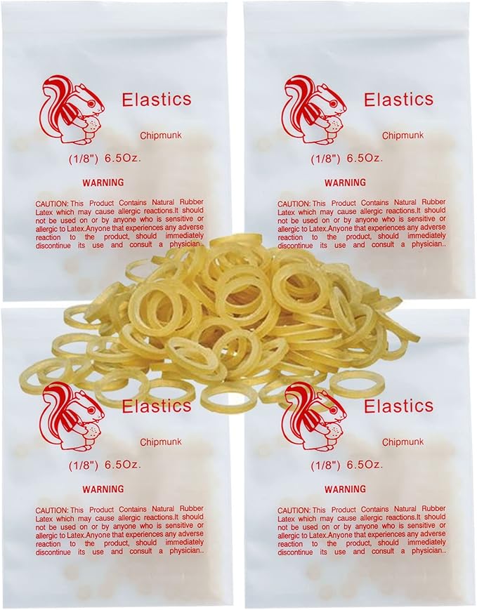 LA MIERE 400 pack Orthodontic Elastics Dental Rubber Bands Intraoral Elastic Bands (Heavy, 6.5 Oz, 1/8'' (3.2mm))