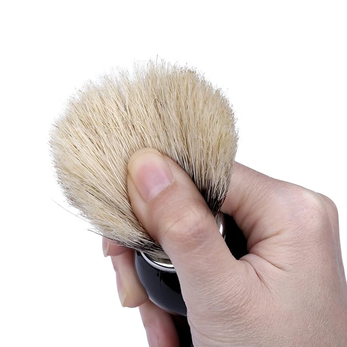 Men's Shaving Brush Set Boar Bristle Hair Shaving Brush, Stainless Steel Shaving Bowl & Stand, 3.5Oz Shaving Soap Wet Shaving Cleaning Tool Birthday Father Day Gifts for Him Men