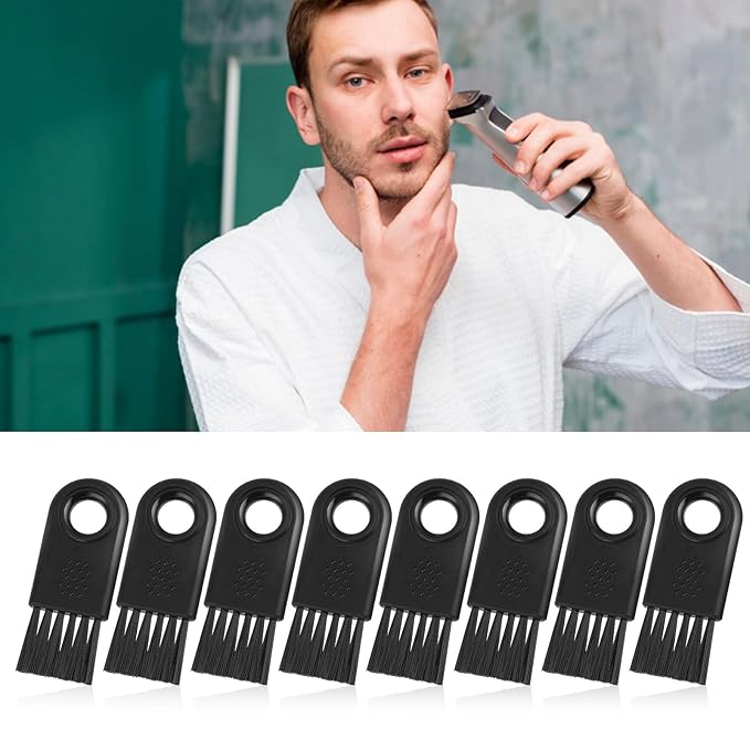 8 PCS Shaver Cleaning Brush Set for Electric Hair Clippers Black Shaver Nylon Brush Cleaning Electric Shaver Brushs Nylon Hair Brushs Set Hair Remover for Household Cleanings