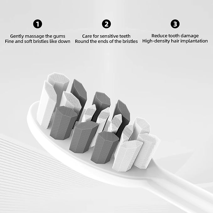 Adult Sonic Electric Toothbrush with 10 Brush Heads, Travel case, and wall Bracket, Suitable for Both Adults and Children, IPX8 Waterproof, USB Charging, 42000VPM, Silver