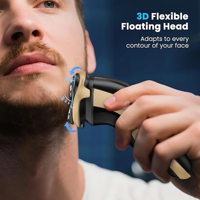 SweetLF Electric Razor for Men with Pop-Up Trimmer, IPX7 Waterproof Electric Shaver, Rechargeable Cordless Shavers for Men, Type-C, 120Mins Runtime, Plug & Play