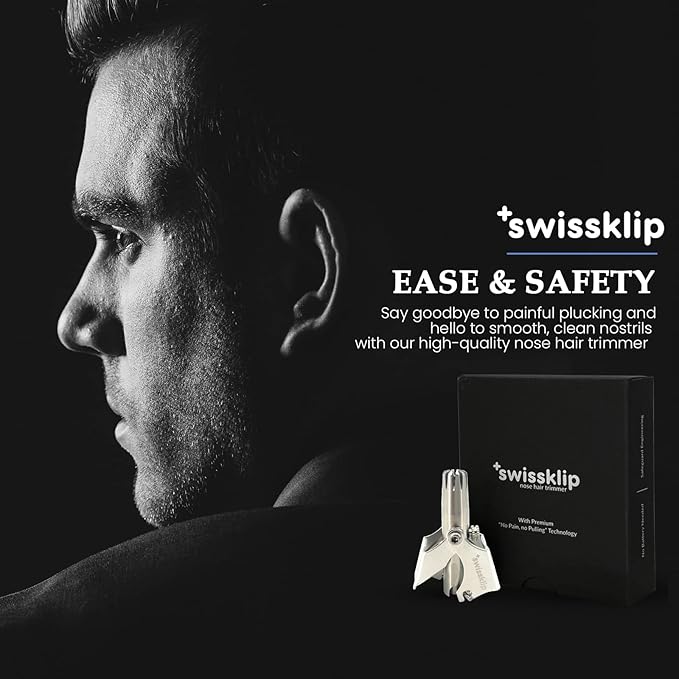 Swissklip Swissker Human Power Nose Hair Trimmer for Men | Manual Nose Hair Trimmer for Women I Stainless Steel Ear Hair Remover for Men & Women I Easy to Use Ear Hair Trimmers