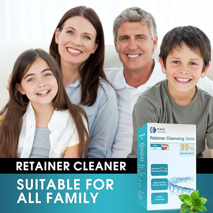 Retainer Cleaner Tablets Invisalign Cleaner Denture Cleaning Tablets,Remove Stains Away,3 Month Nature Supply - Use for Invisible Clear Aligner,Partials Full Dentures,Night Guard,Mouthguard by Y-Kelin