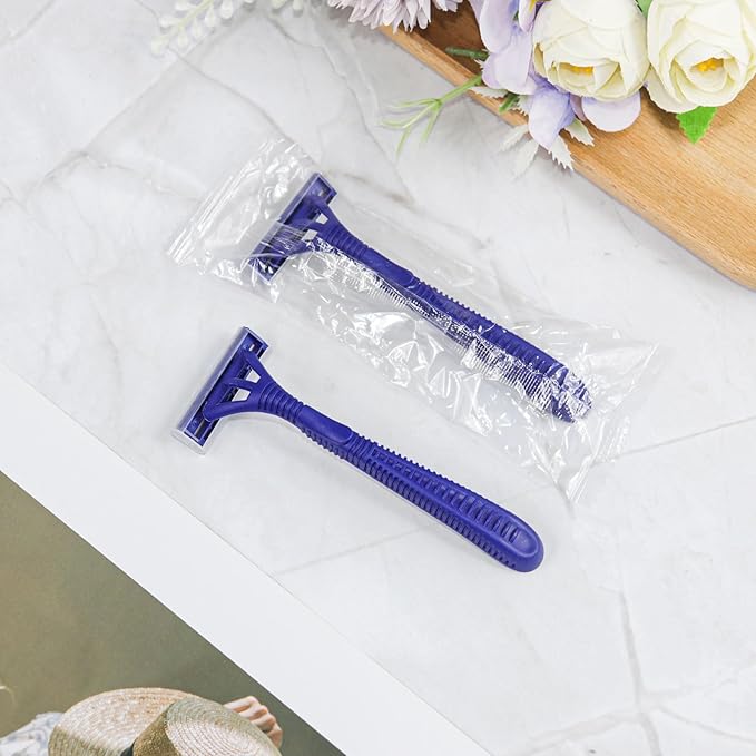 Disposable Razors, Bulk Razors With Knife Caps, Individually Packaged, Razors In Bulk Suitable For Hotels, Shelters, Homeless People, Nursing Homes, Charities, Churches (50-PACK)