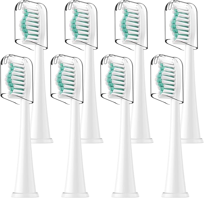 Toothbrush Heads for Philips Sonicare Replacement Brush Heads with Protective Cover Soft Dupont Bristles Electric Toothbrush Replacement Heads for Oral Health, 8 Pack