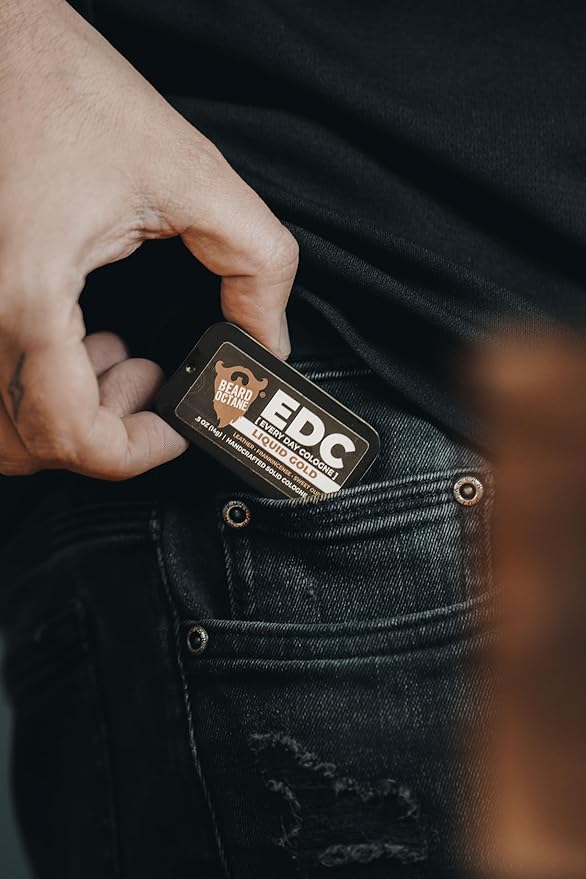 Beard Octane: 4 Pack Men's Solid Colognes - Concentrated, Travel Friendly Colognes in Assorted Scents EDC - Oud, Teakwood, Bergamot & Fresh Air - Made In USA