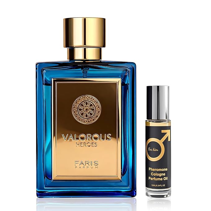 Valorous Heroes Eau de Parfum for Men, Oud and Vanilla Inspired Fragrance, Floral Mint Opening, Warm Spice Base, Niche Style Scent, Fragrance Pheromone