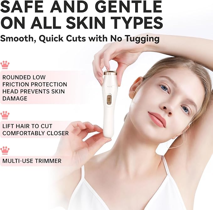Rechargeable Electric Razors Shaver for Face/Leg/Arm/Chin/Eyebrow/Pubic/Bikini Trimmer for Women Lady Body Hair Remover Painless Cordless