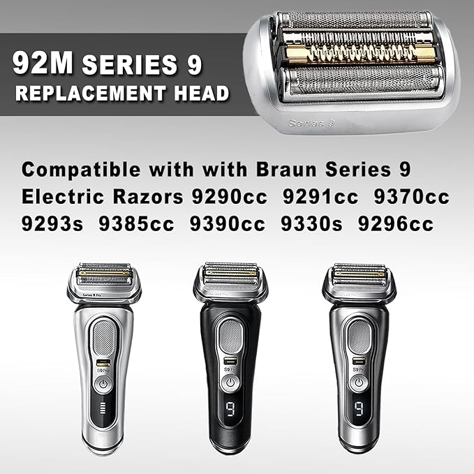 92M Series 9 Braun Electric Shaver Replacement Head for Men Razor Shaving Blades Compatible with 92M Braun Replacement Electric Shaver Heads 9290cc 9291cc 9370cc 9293s 9385cc 9390cc 9330s 9296cc