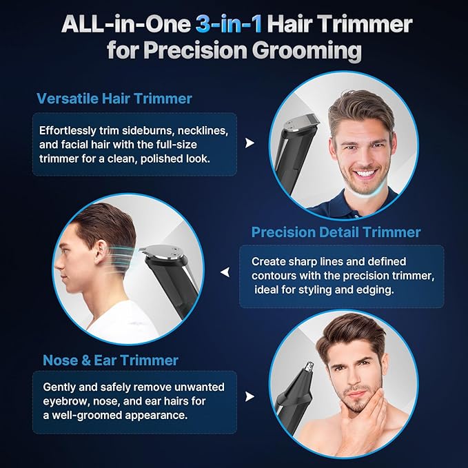 Valano Professional Beard Trimmer Men's Hair Clippers for Men All-in-One Self-Sharpening Electric Blades Mustache Grooming Kit Gift for Men Boyfriend Husband Family