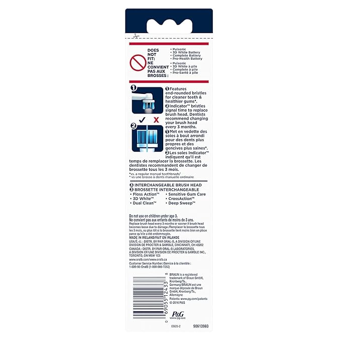 Oral-B Precision Clean Replacement Brush Heads for an Oral-B Electric Toothbrush, Pack of 2