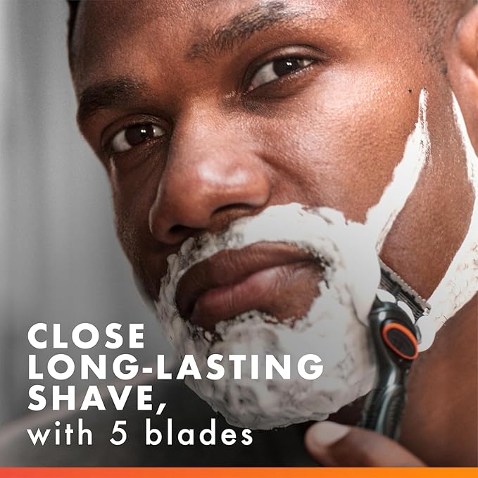 Gillette Fusion5 Power Razor Refills for Men, 6 Razor Cartridges, Larger Lubrication Strip, Precision Trimmer, 5-Blade Razor Blades for Close Shave, Holiday Gifts for Men