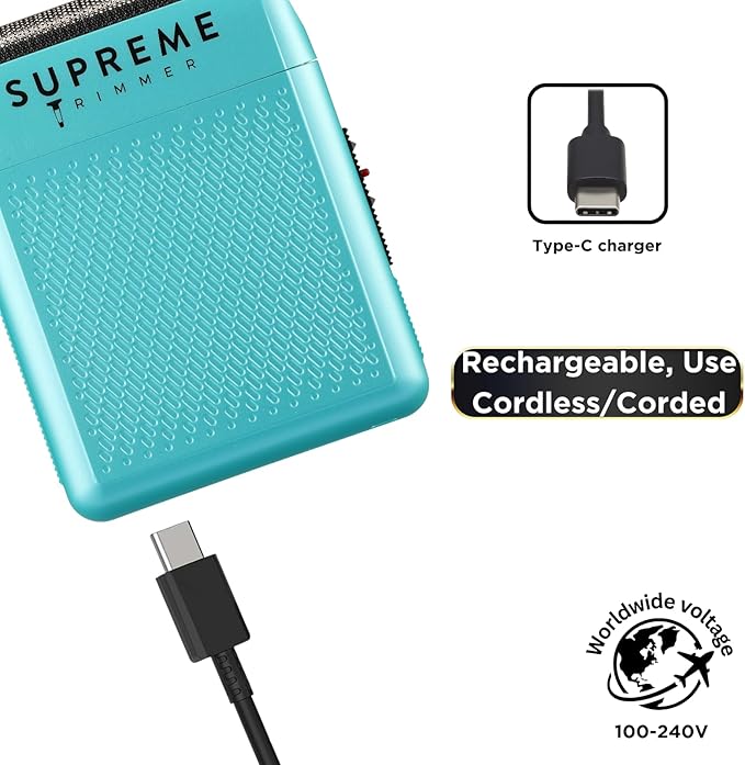 Supreme Trimmer Solo Single Foil Shaver for Pocket | 150 Min Runtime Cordless use, Powerful USB-C Mini Travel Razor for Professional & Home use | STF101
