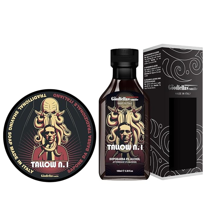 The Goodfellas' smile, TALLOW n.1 Shave Soap and Afltershave Splash Bundle, Made in Italy