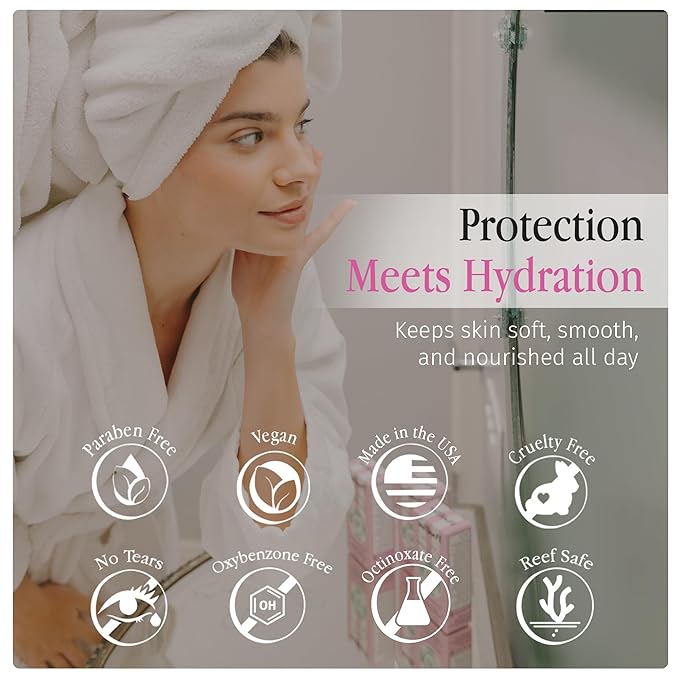 PoolBar Mineral Face Sunscreen Cream for Women and Men Sun Care, SPF 50, Hydrating Mineral, Vitamin C, E, and Ceramide, Non Scented Water Resistant Sunscreen, Blue Light Protection - 50ml