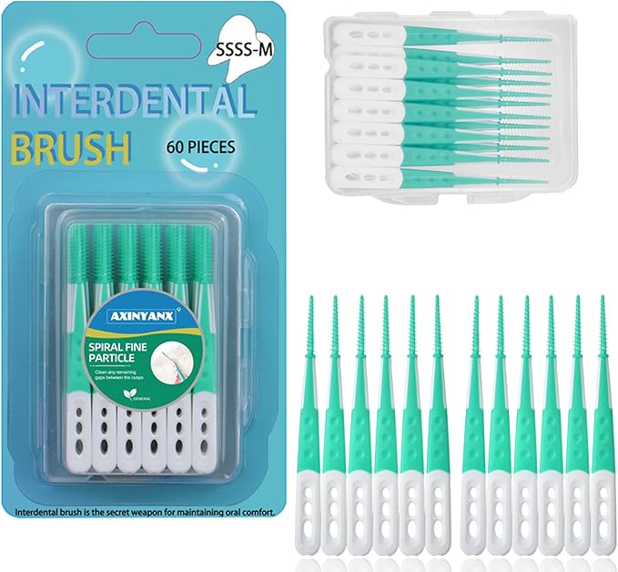 Dental Floss Picks Comfort Soft,Disposable Interdental Brushes for Teeth Cleaning Tools,Easy to Use Dental Picks with Convenient Carry Case (60PCS-Park of 1)
