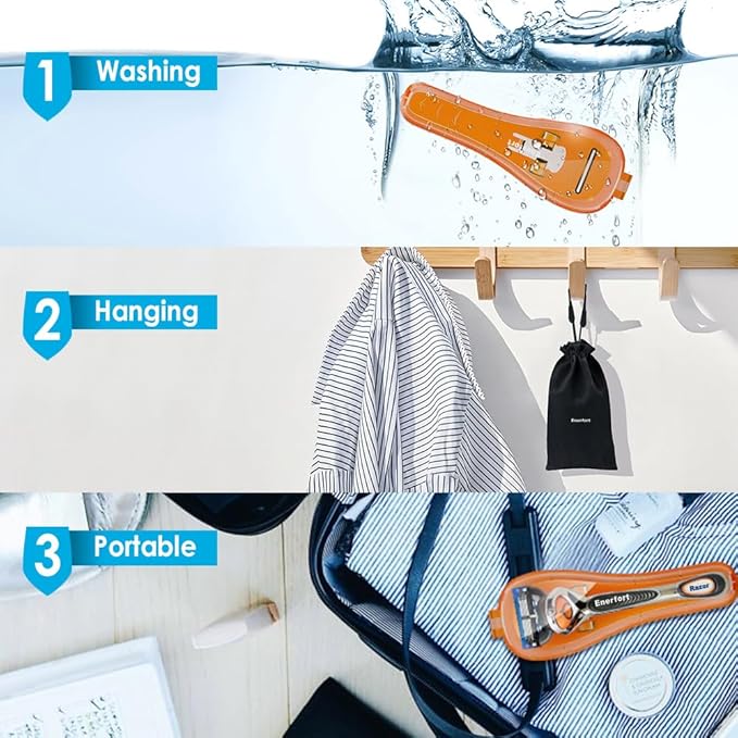 Razor Case Compatible with Gillette Proglide Fusion Men's Razor, Manual Razor Travel Protector Case with Carrying Bag - Orange